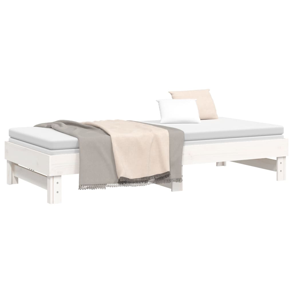 Pull-out Day Bed without Mattress White 2x(100x200) cm