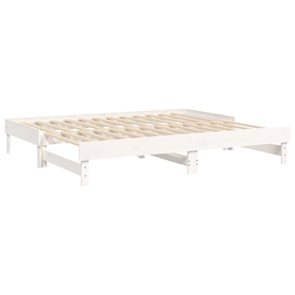 Pull-out Day Bed without Mattress White 2x(100x200) cm