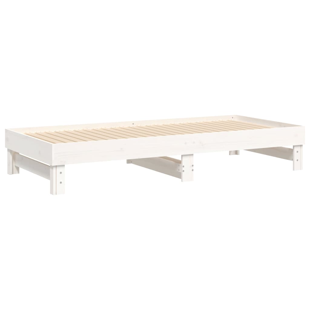 Pull-out Day Bed without Mattress White 2x(100x200) cm
