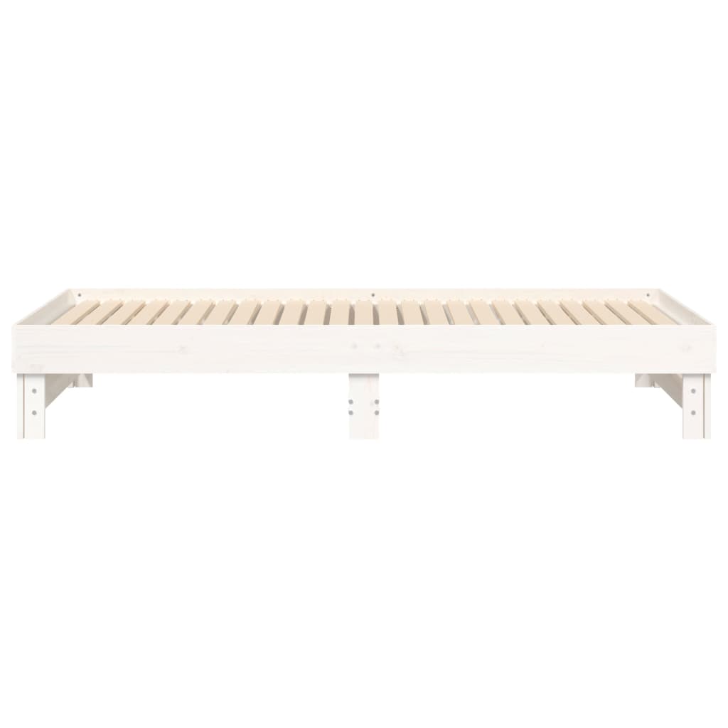 Pull-out Day Bed without Mattress White 2x(100x200) cm
