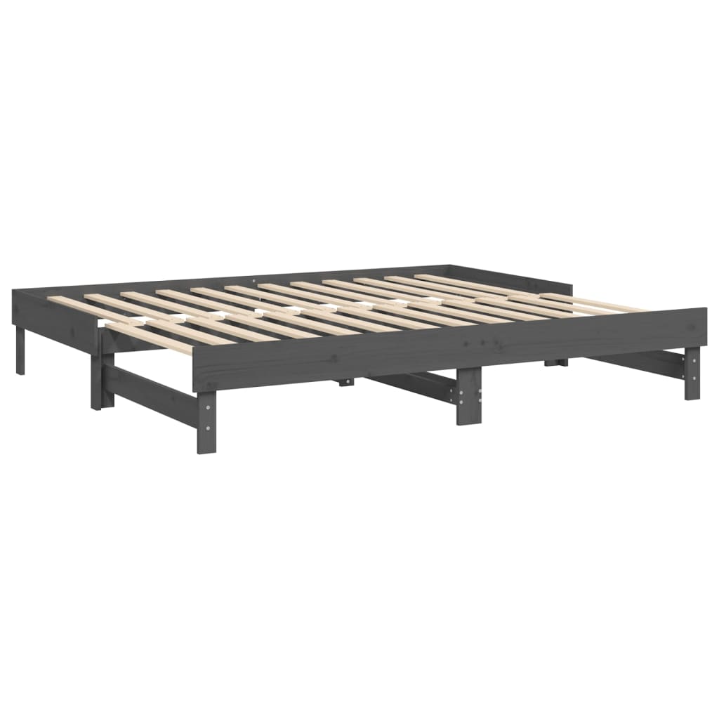 Pull-out Day Bed without Mattress Grey 2x(100x200) cm