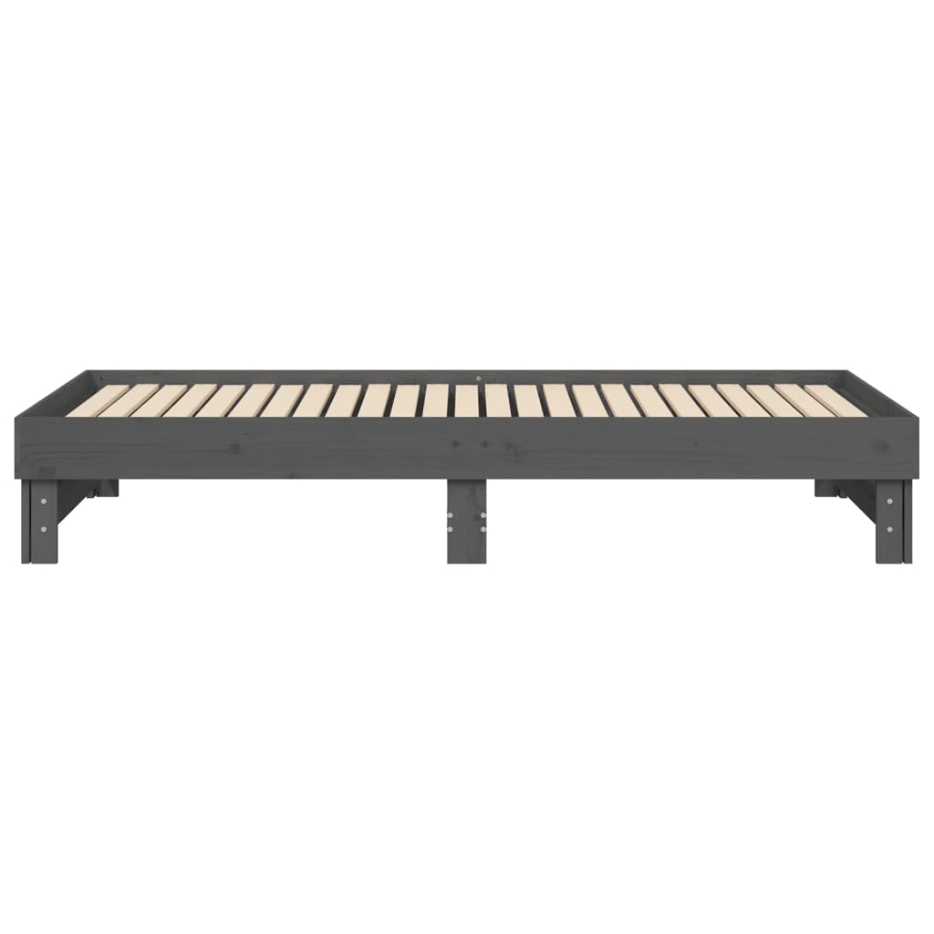 Pull-out Day Bed without Mattress Grey 2x(100x200) cm