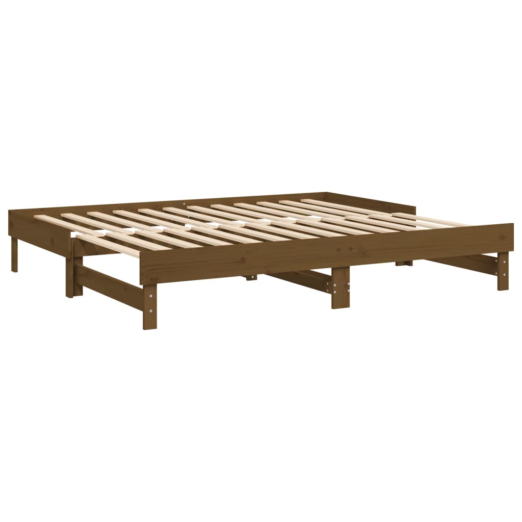 Pull-out Day Bed without Mattress Honey Brown 2x(100x200) cm