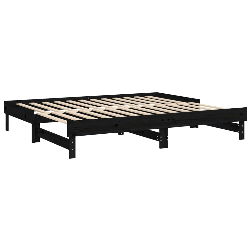 Pull-out Day Bed without Mattress Black 2x(100x200) cm