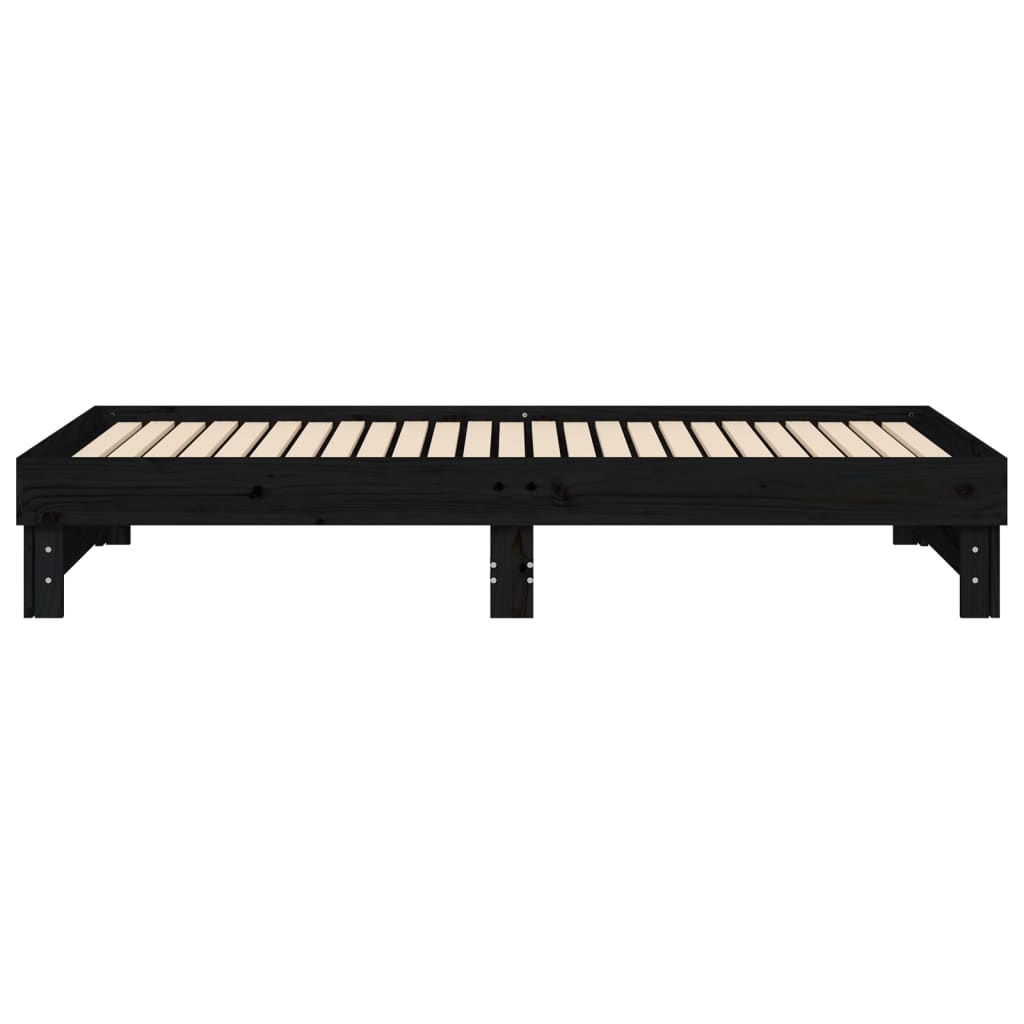 Pull-out Day Bed without Mattress Black 2x(100x200) cm
