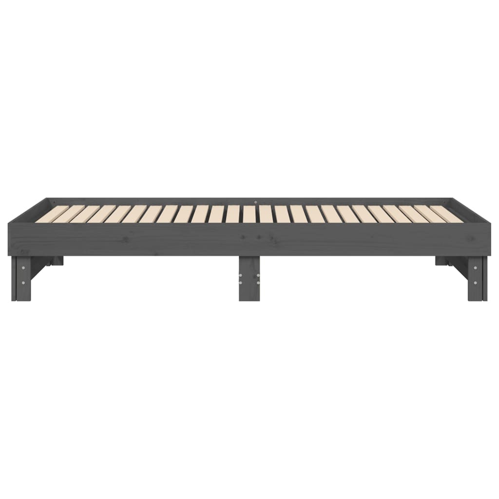 Pull-out Day Bed without Mattress Grey 2x(90x200) cm