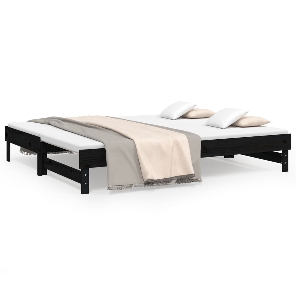 Pull-out Day Bed without Mattress Black 2x(90x200) cm