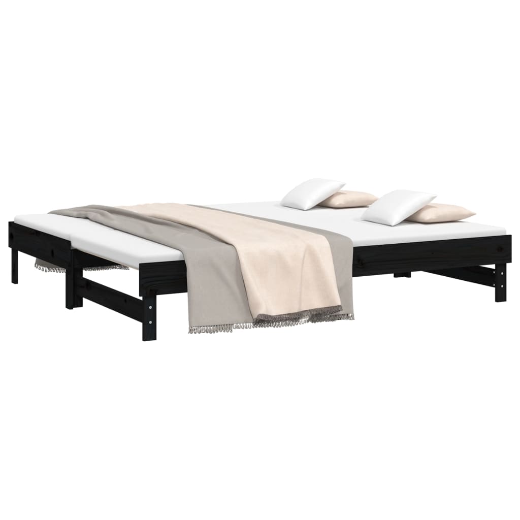 Pull-out Day Bed without Mattress Black 2x(90x200) cm