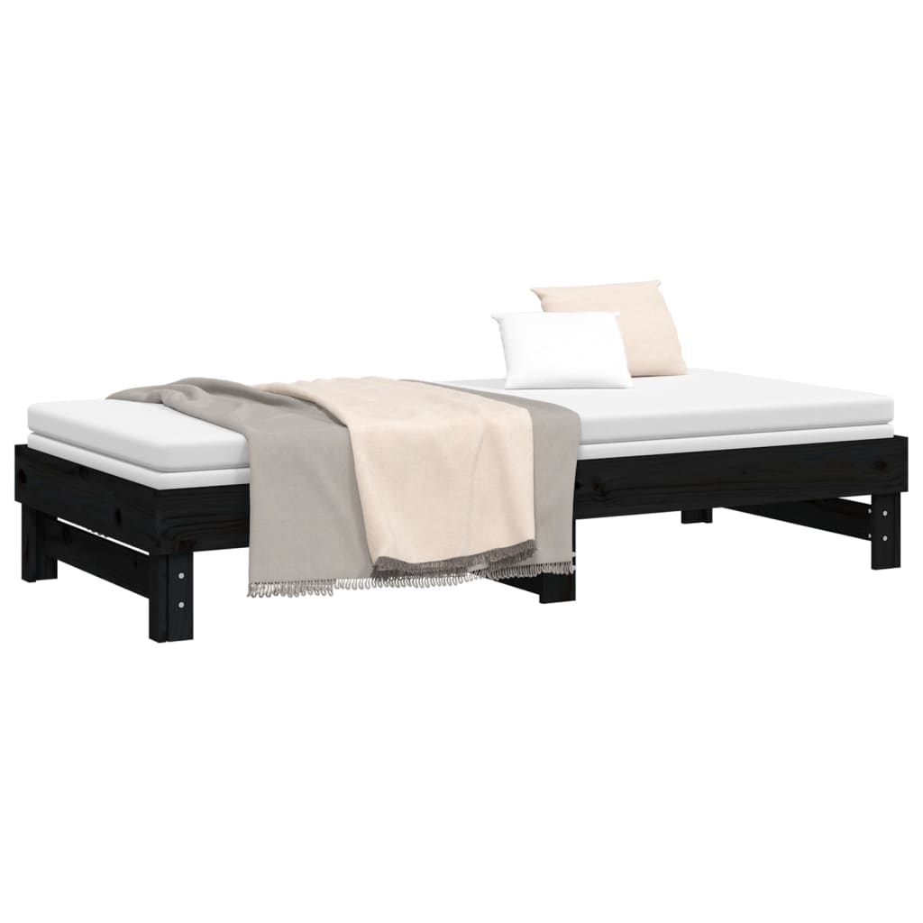 Pull-out Day Bed without Mattress Black 2x(90x200) cm