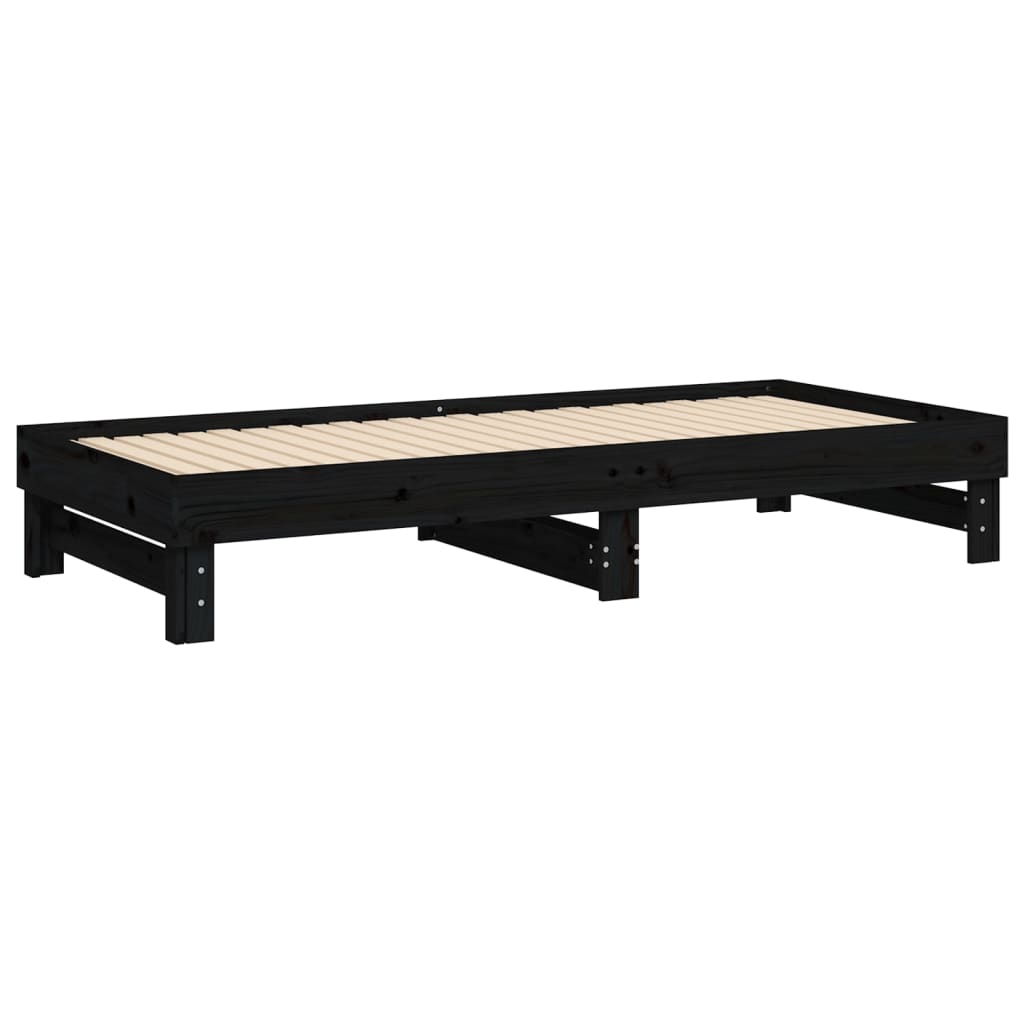 Pull-out Day Bed without Mattress Black 2x(90x200) cm