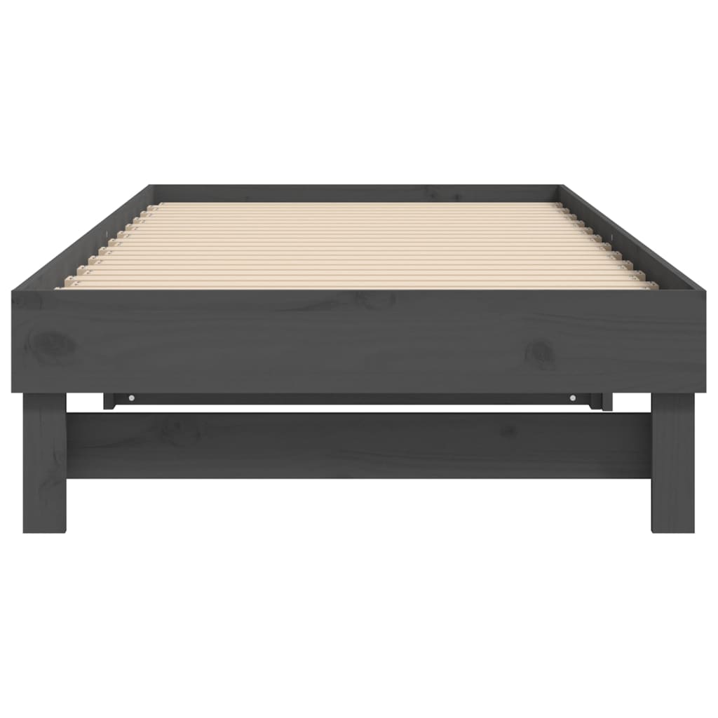 Pull-out Day Bed without Mattress Grey 2x(80x200) cm
