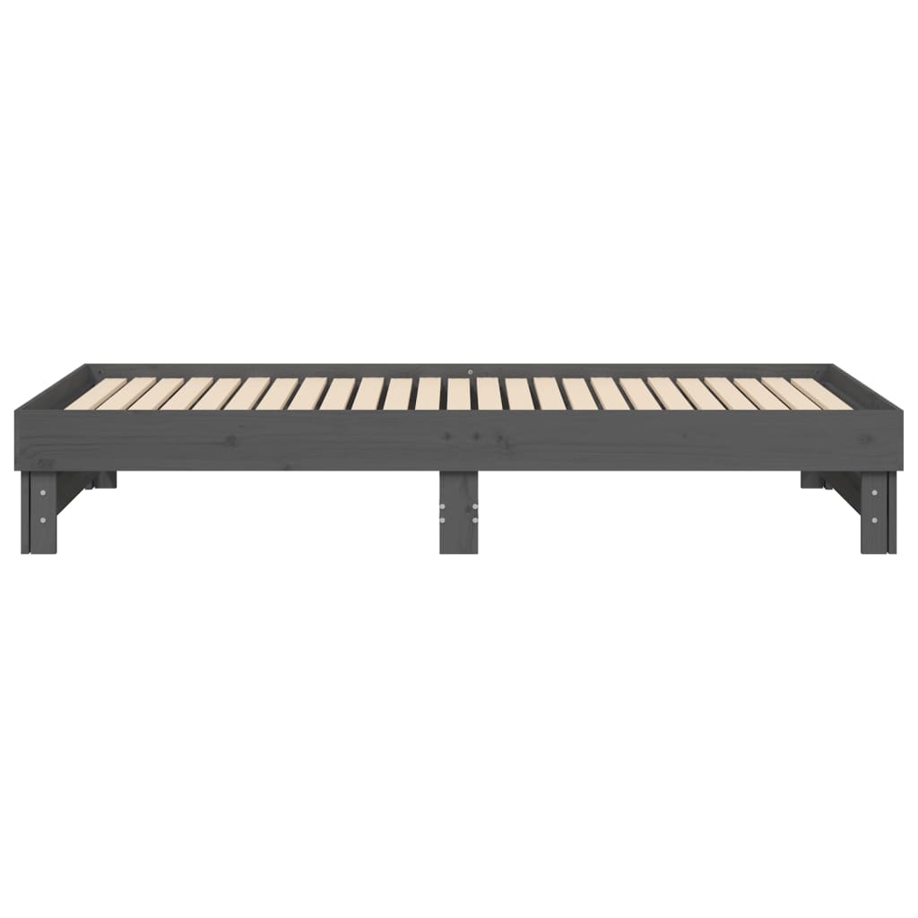Pull-out Day Bed without Mattress Grey 2x(80x200) cm