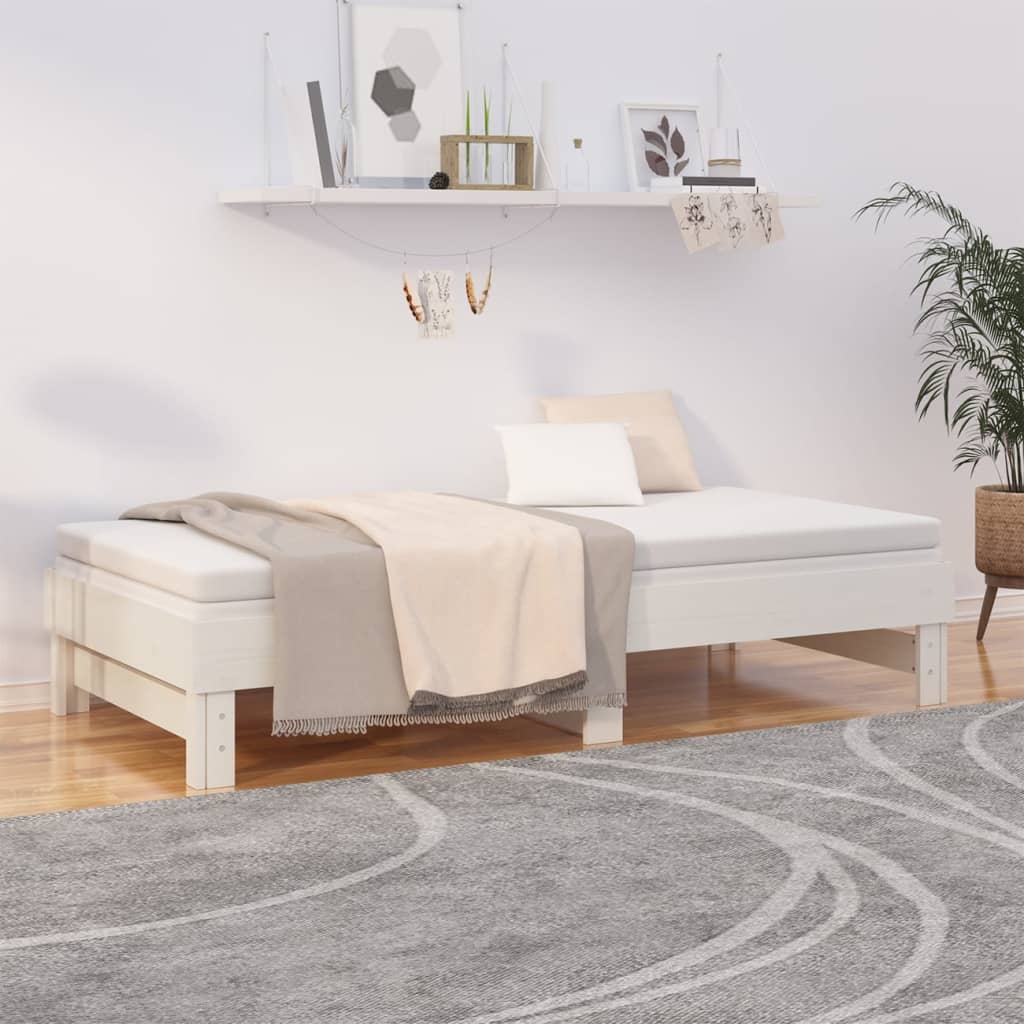 Pull-out Day Bed without Mattress White 2x(90x190) cm