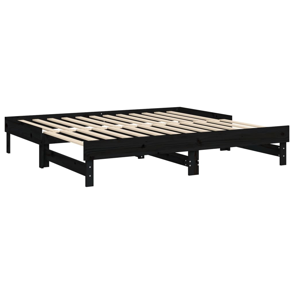 Pull-out Day Bed without Mattress Black 2x(90x190) cm