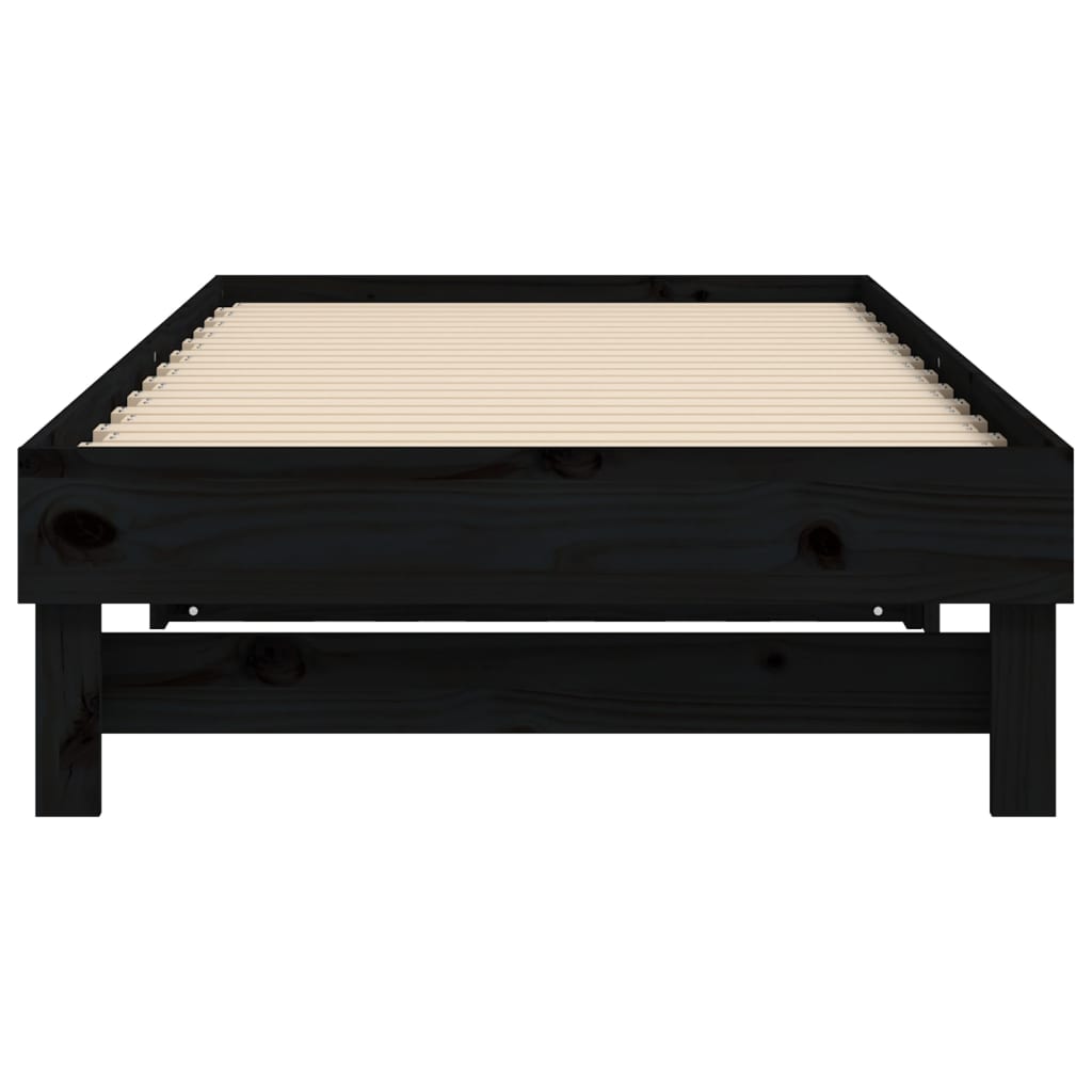 Pull-out Day Bed without Mattress Black 2x(90x190) cm