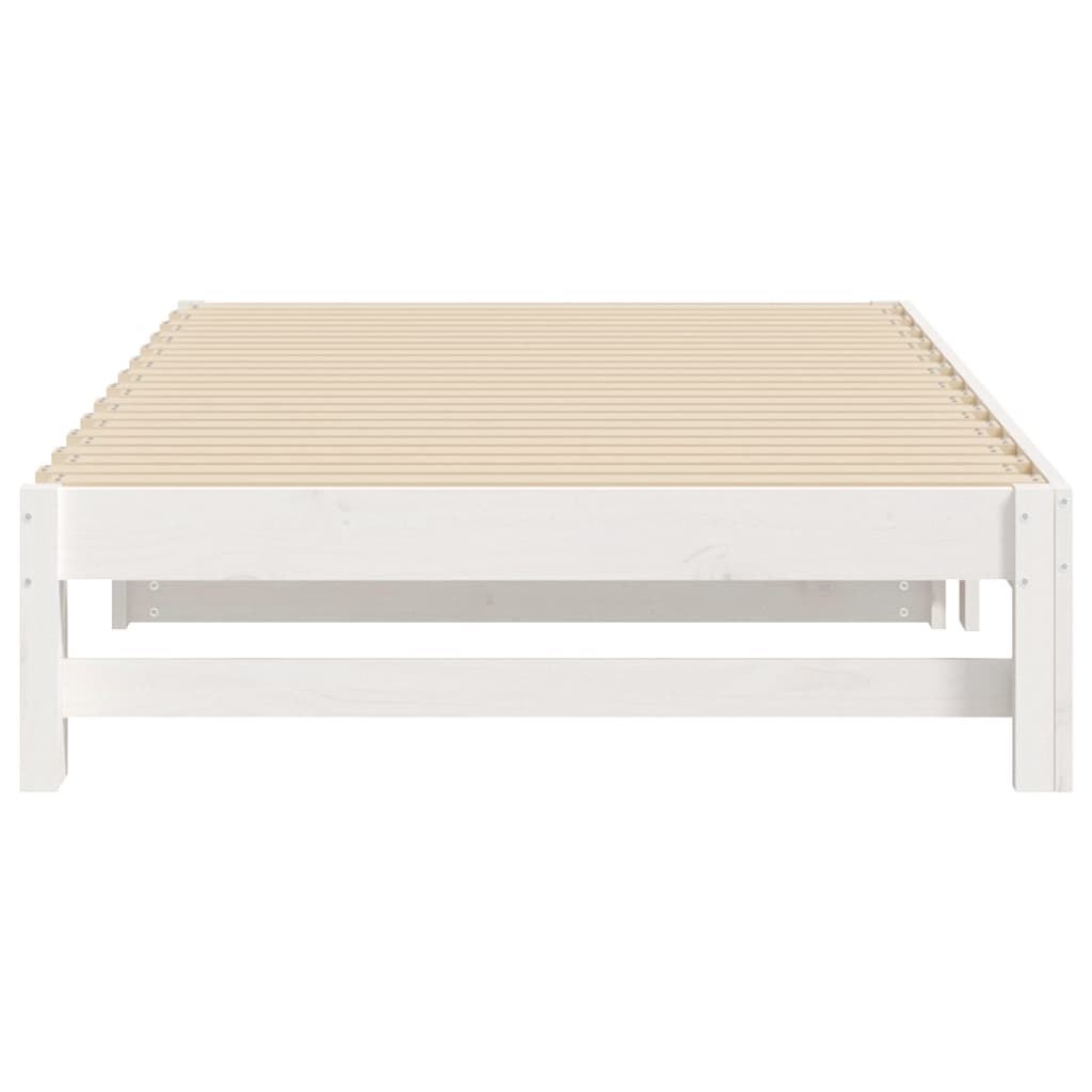 Pull-out Day Bed without Mattress White 2x(100x200) cm
