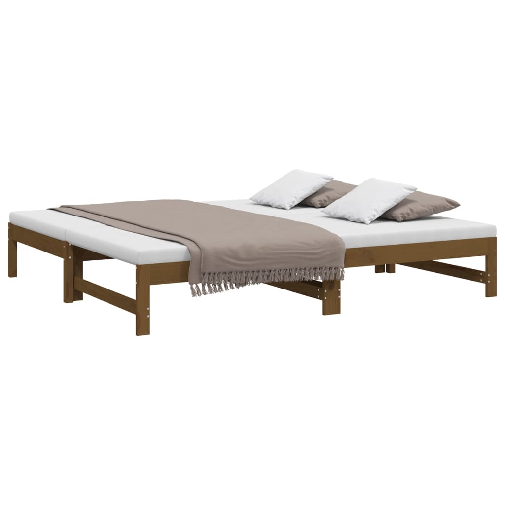 Pull-out Day Bed without Mattress Honey Brown 2x(90x190) cm