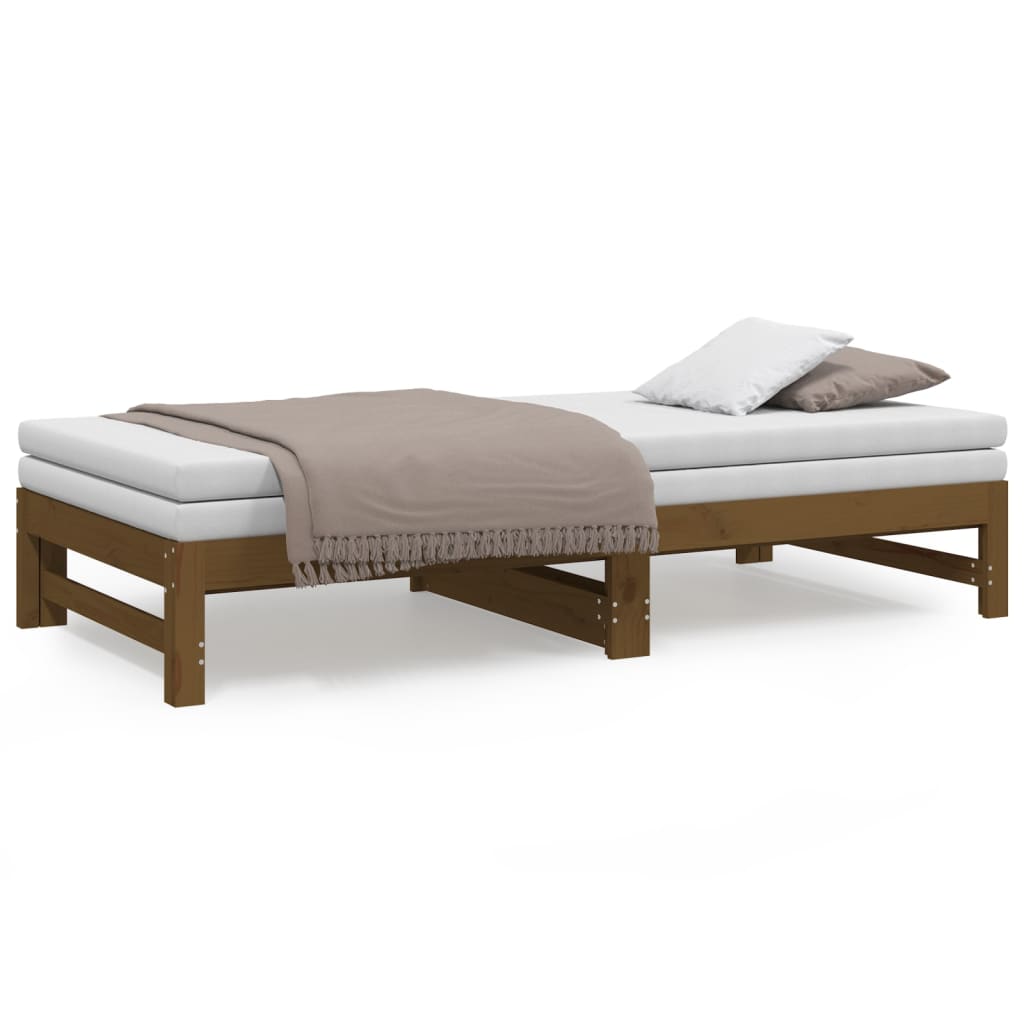 Pull-out Day Bed without Mattress Honey Brown 2x(90x190) cm