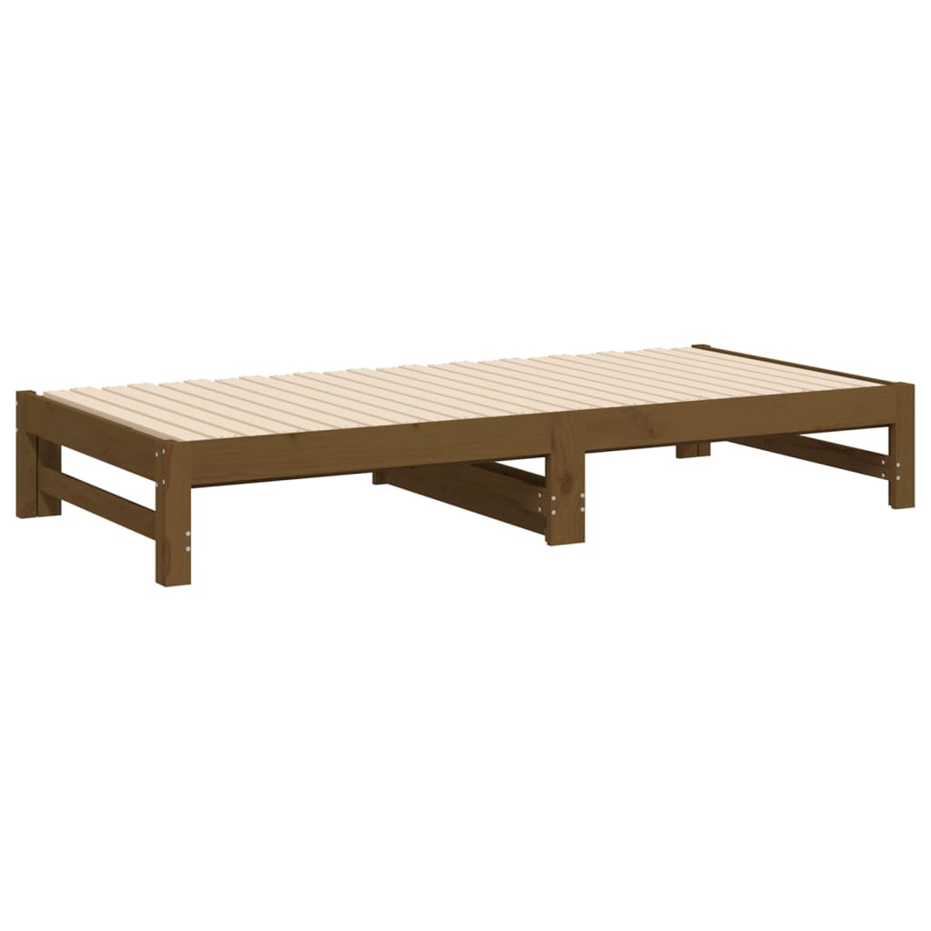 Pull-out Day Bed without Mattress Honey Brown 2x(90x190) cm