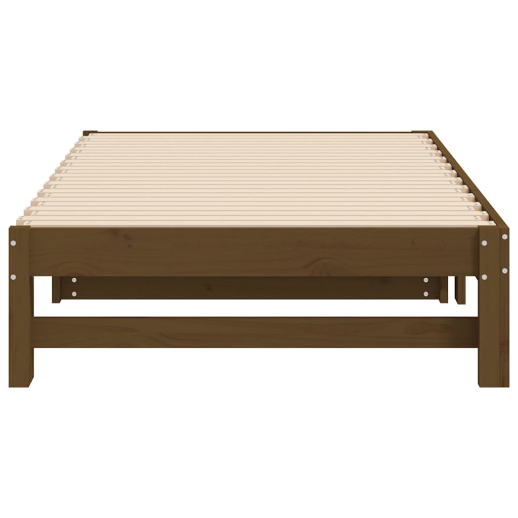 Pull-out Day Bed without Mattress Honey Brown 2x(90x190) cm