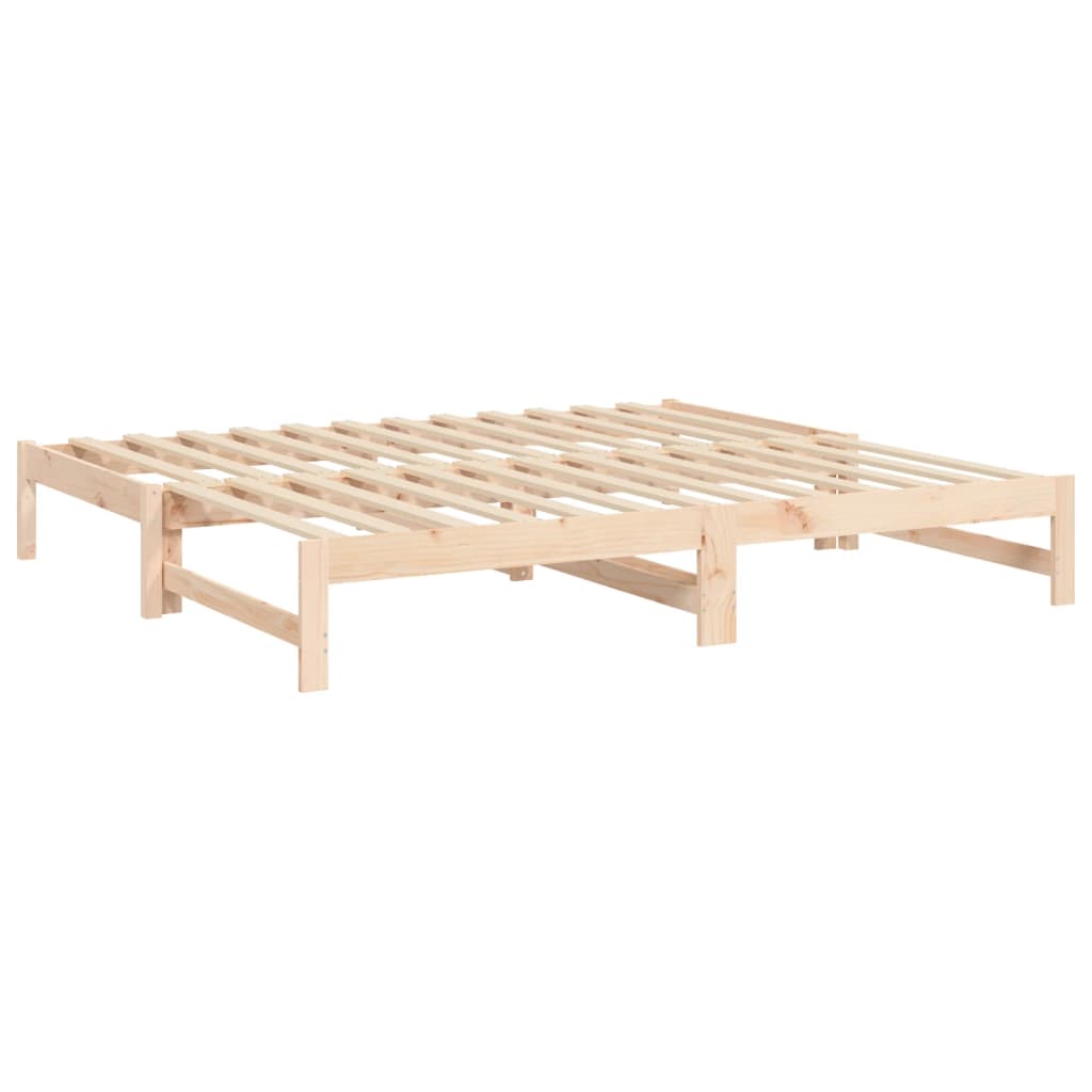 Pull-out Day Bed without Mattress 2x(75x190) cm Solid Wood Pine