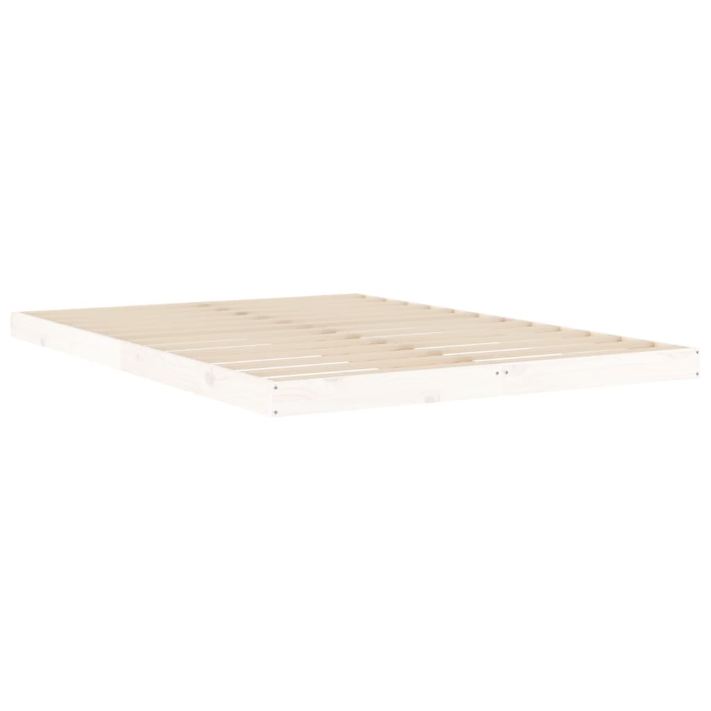 Bed Frame without Mattress White 140x200 cm Solid Wood Pine