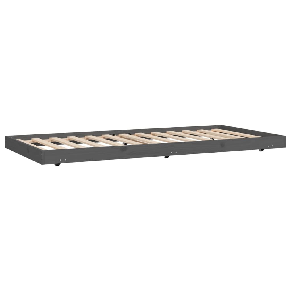 Bed Frame without Mattress Grey 75x190 cm Small Single Solid Wood Pine
