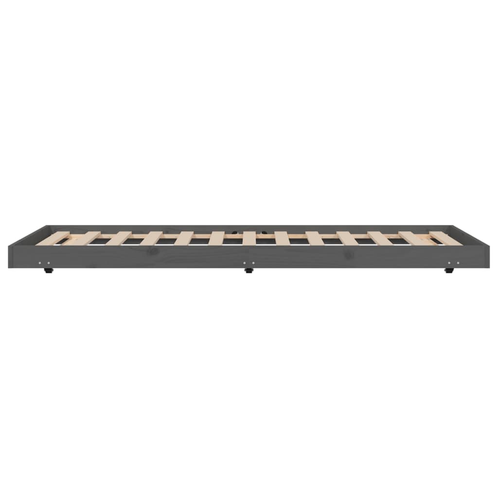 Bed Frame without Mattress Grey 75x190 cm Small Single Solid Wood Pine