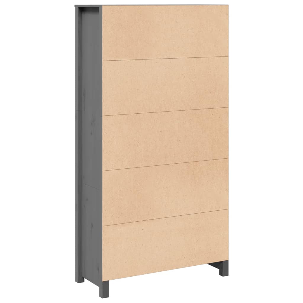 Highboard Grey 80x35x154 cm Solid Wood Pine
