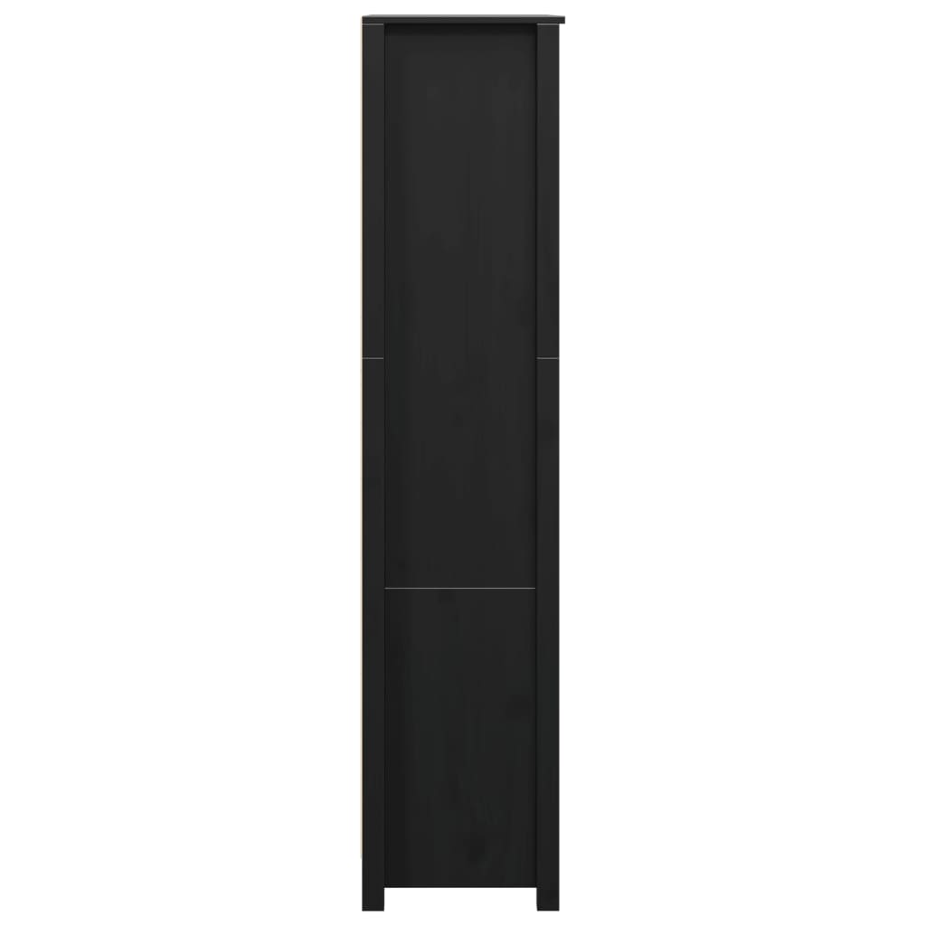 Highboard Black 80x35x154 cm Solid Wood Pine