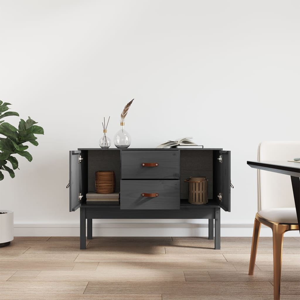 Sideboard Grey 110x40x78 cm Solid Wood Pine