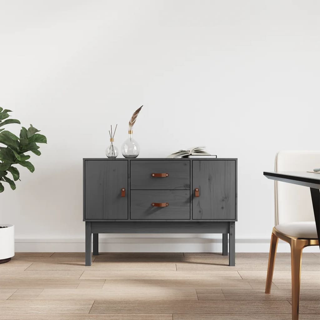 Sideboard Grey 110x40x78 cm Solid Wood Pine