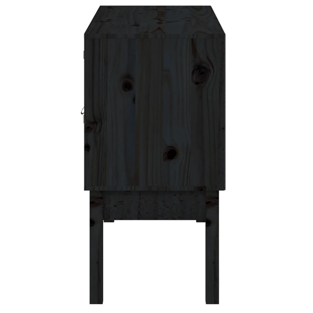 Sideboard Black 110x40x78 cm Solid Wood Pine