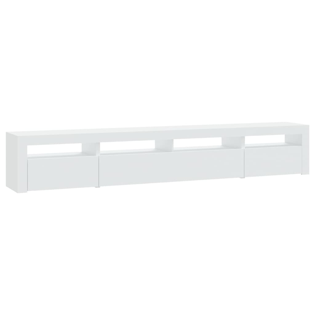 Modern Wooden Large 95 inch TV Tele Stand Unit Cabinet With LED Lights & Storage
