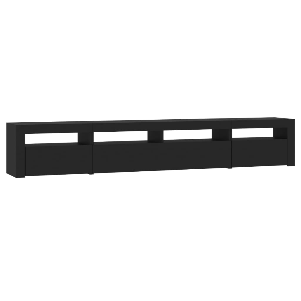 Modern Wooden Large 95 inch TV Tele Stand Unit Cabinet With LED Lights & Storage