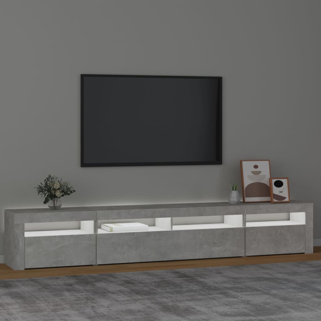 Modern Wooden Large 95 inch TV Tele Stand Unit Cabinet With LED Lights & Storage