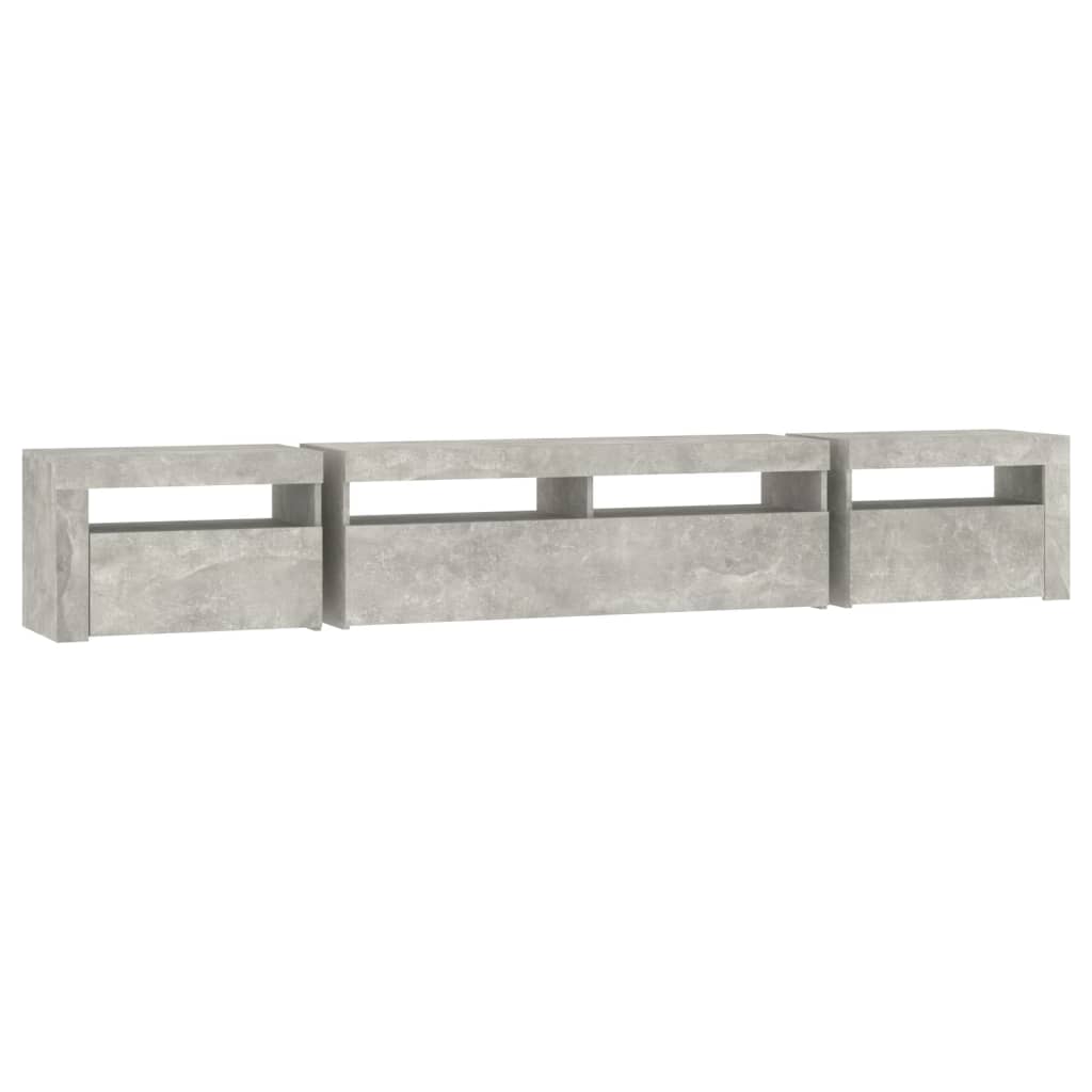 Modern Wooden Large 95 inch TV Tele Stand Unit Cabinet With LED Lights & Storage