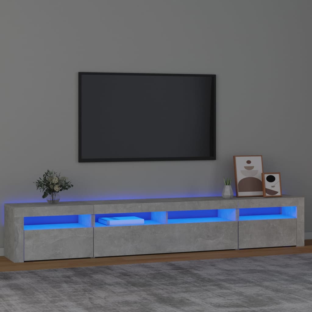 Modern Wooden Large 95 inch TV Tele Stand Unit Cabinet With LED Lights & Storage