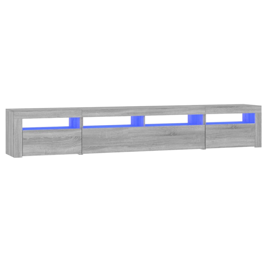 Modern Wooden Large 95 inch TV Tele Stand Unit Cabinet With LED Lights & Storage