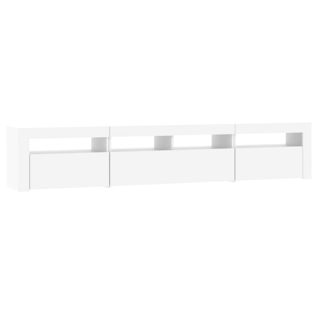 Modern Wooden 82 inch TV Tele Stand Unit Cabinet With LED Lights & Storage