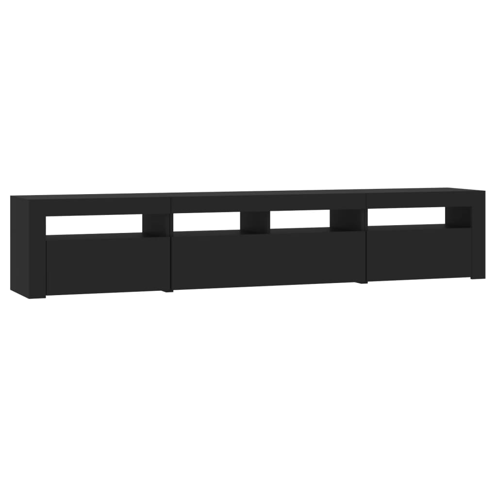 Modern Wooden 82 inch TV Tele Stand Unit Cabinet With LED Lights & Storage
