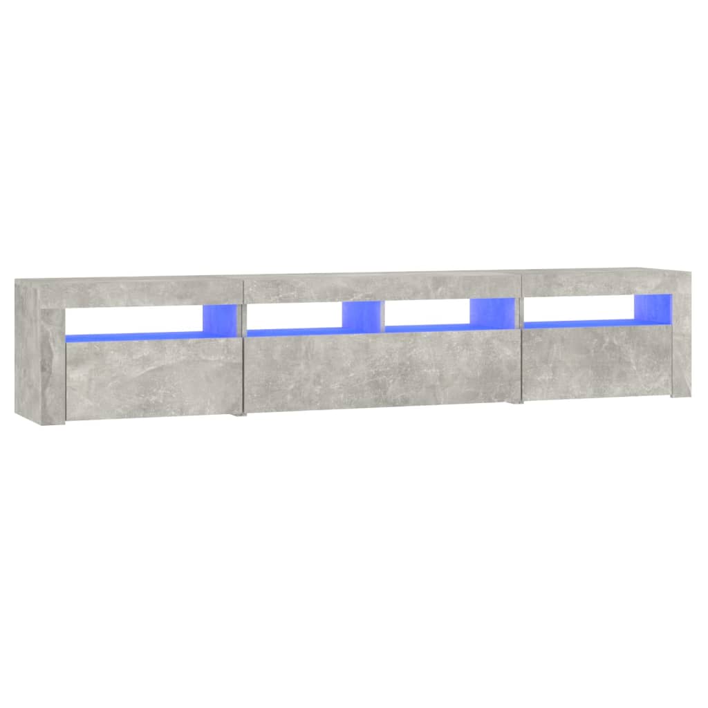 Modern Wooden 82 inch TV Tele Stand Unit Cabinet With LED Lights & Storage
