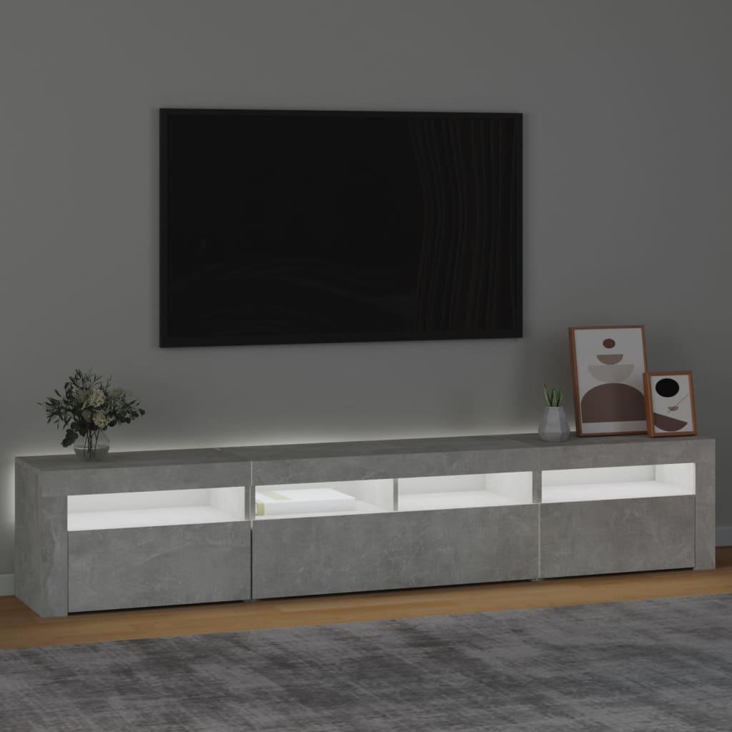 Modern Wooden 82 inch TV Tele Stand Unit Cabinet With LED Lights & Storage