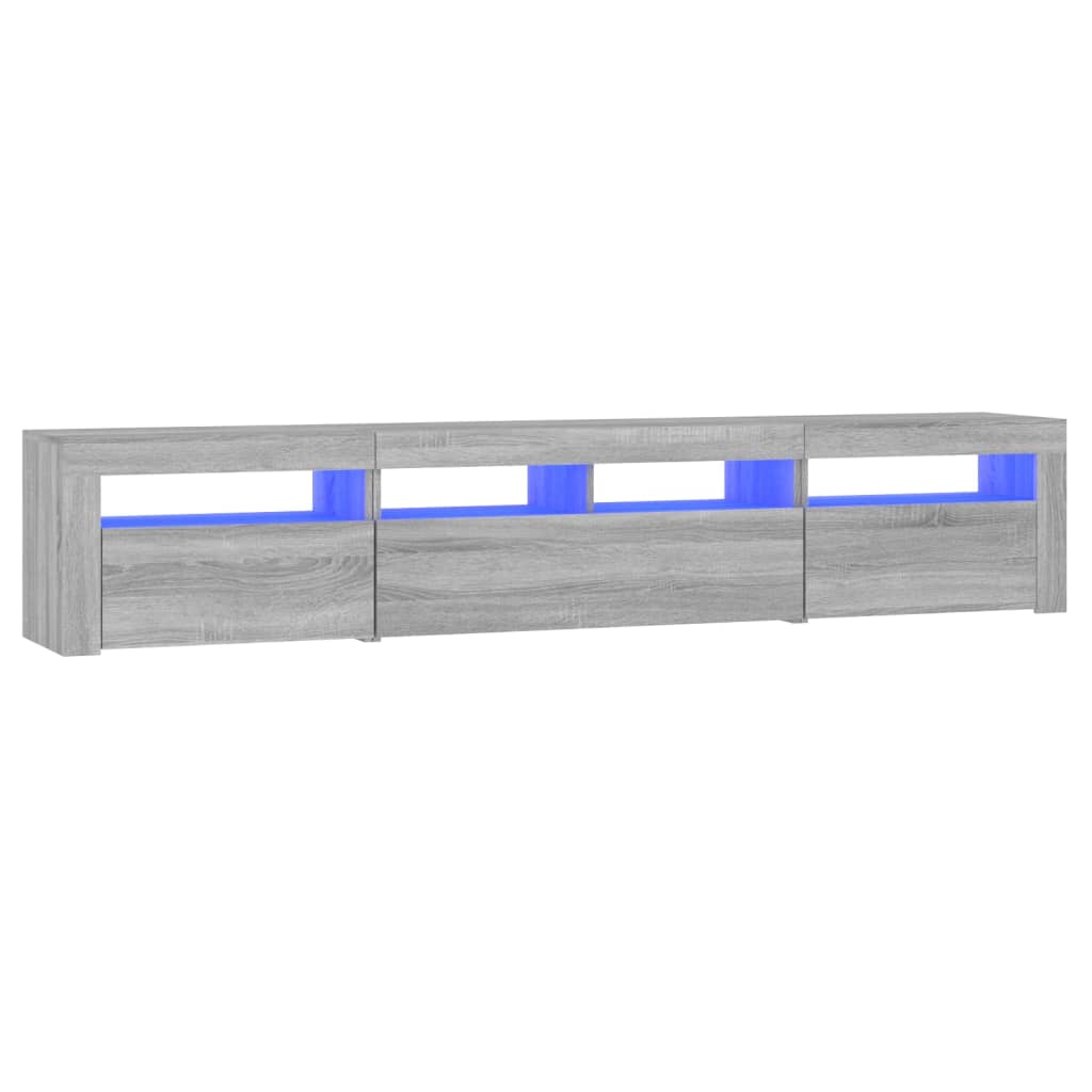 TV Cabinet with LED Lights Grey Sonoma 210x35x40 cm