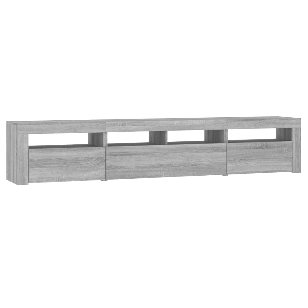 Modern Wooden 82 inch TV Tele Stand Unit Cabinet With LED Lights & Storage