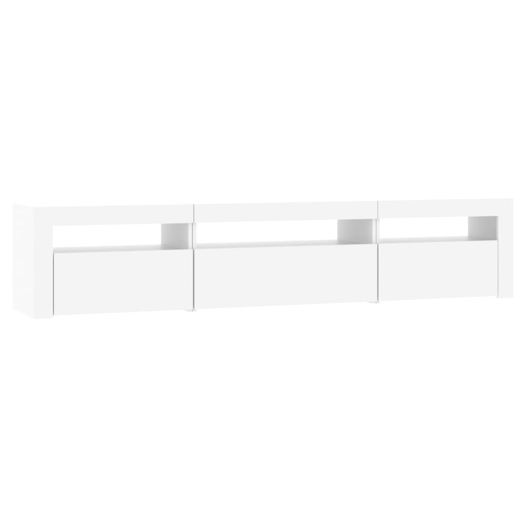 Modern Wooden Large TV Tele Stand Unit Cabinet With LED Lights & Storage Doors