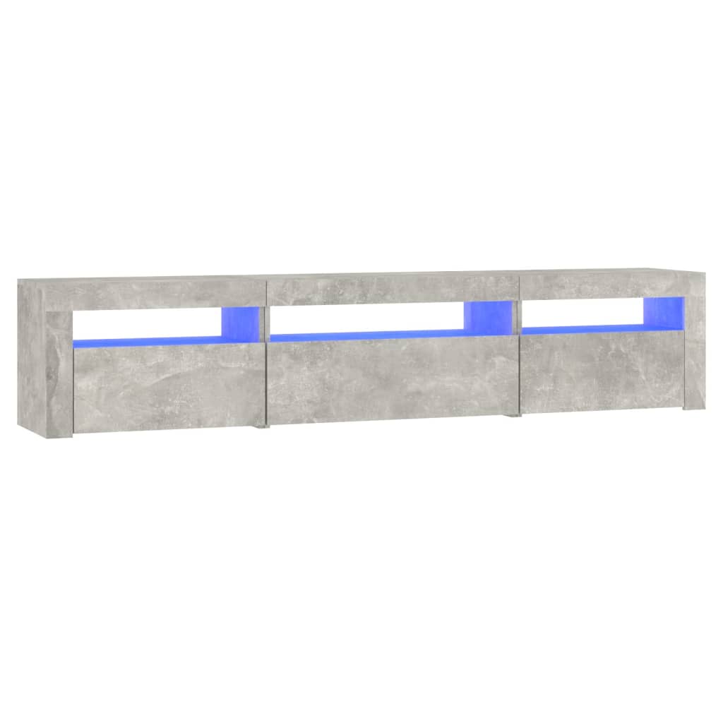Modern Wooden Large TV Tele Stand Unit Cabinet With LED Lights & Storage Doors