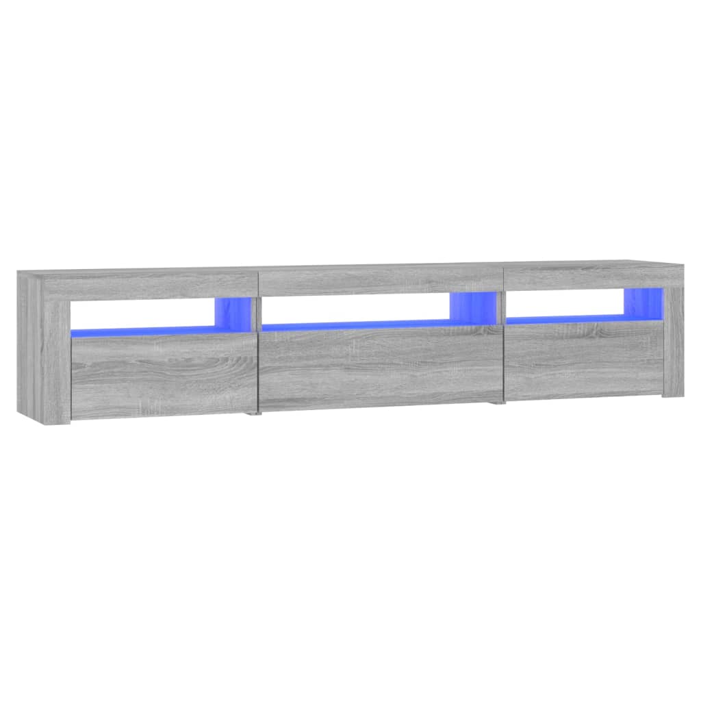 Modern Wooden Large TV Tele Stand Unit Cabinet With LED Lights & Storage Doors