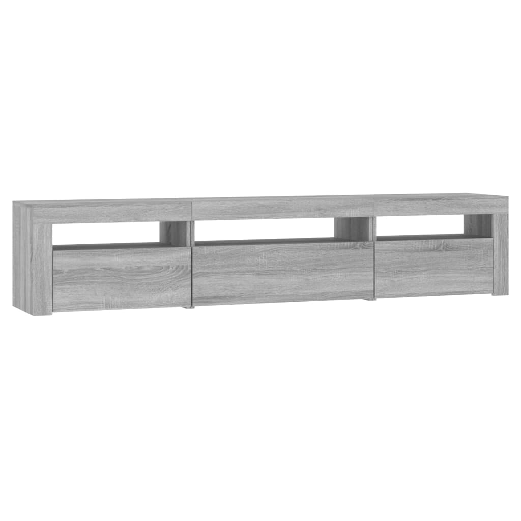 Modern Wooden Large TV Tele Stand Unit Cabinet With LED Lights & Storage Doors