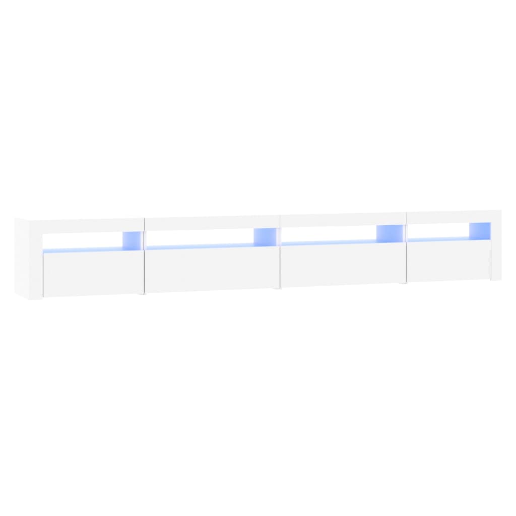 TV Cabinet with LED Lights White 270x35x40 cm